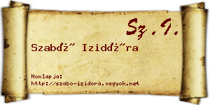 Szabó Izidóra névjegykártya